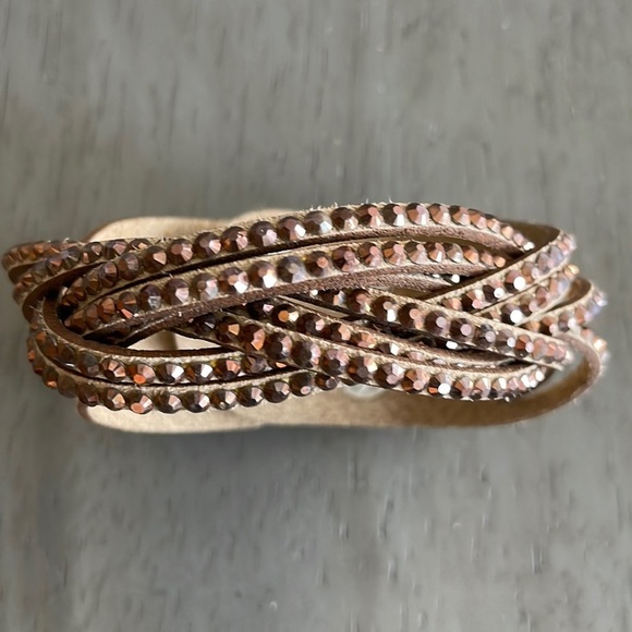 Jewelry - TAN and Bronze Rhinestone Bracelet